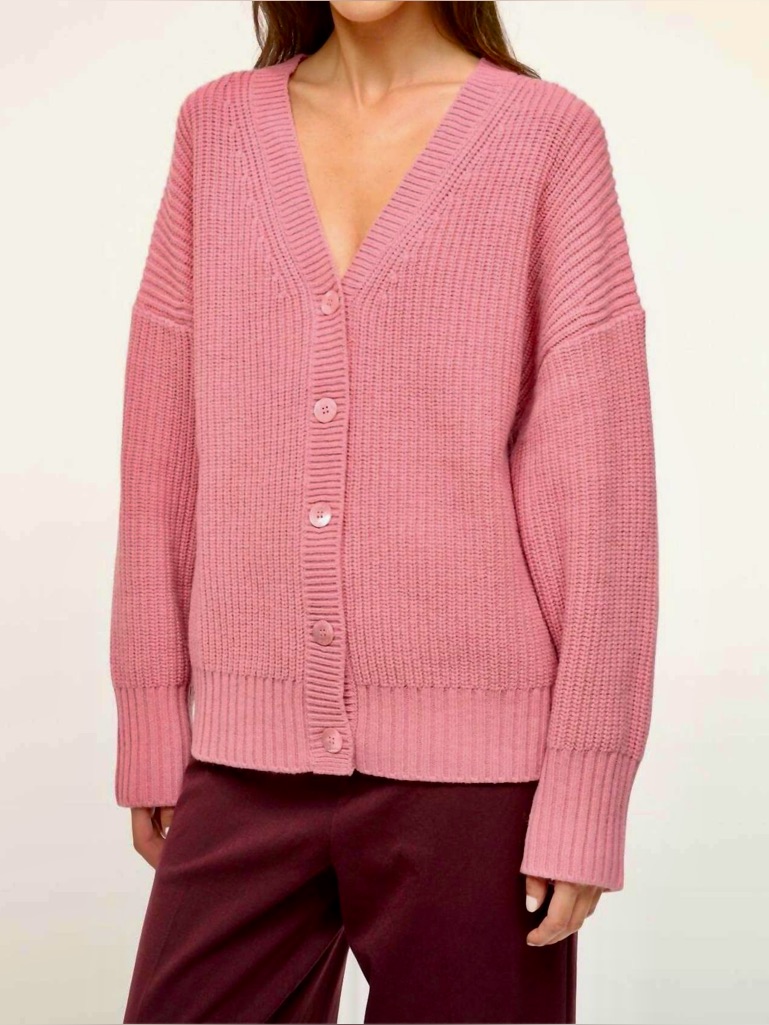 Staud | The Matilda Cardigan In Dusty Rose